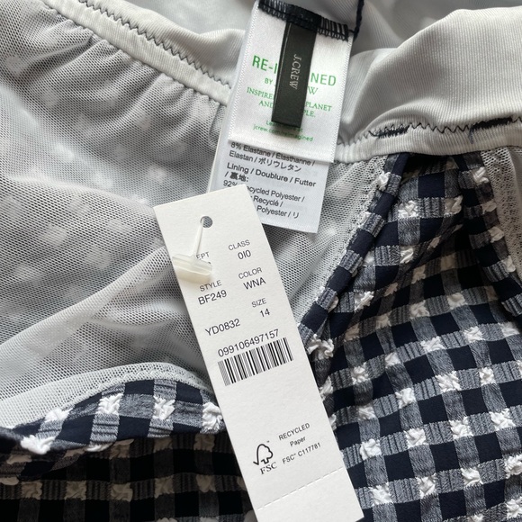 Brand New J.Crew V-neck One Piece in Gingham - Picture 8 of 10